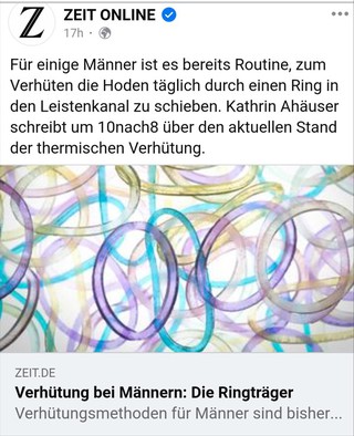 Artikel "Die Ringträger" von Kathrin Ahäuser über thermische Verhütung bei Männern/ Personen mit Hoden.